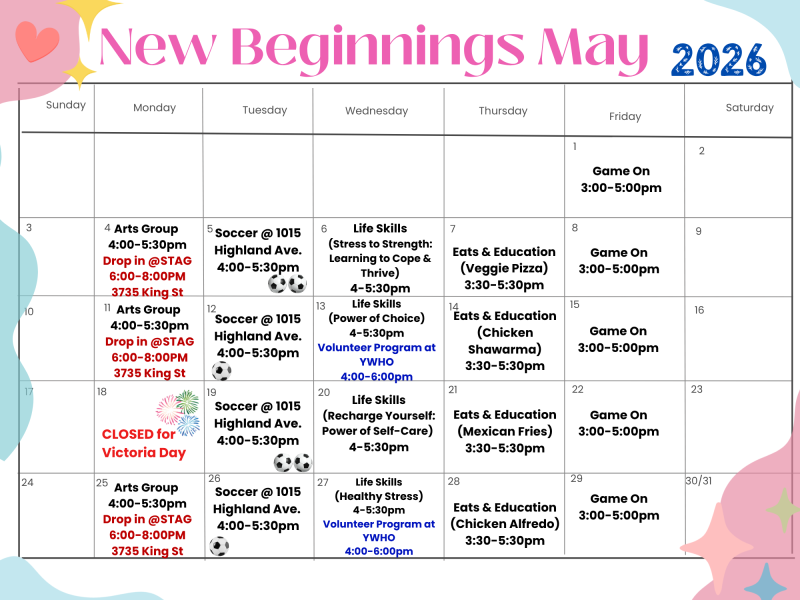 May activities calendar 