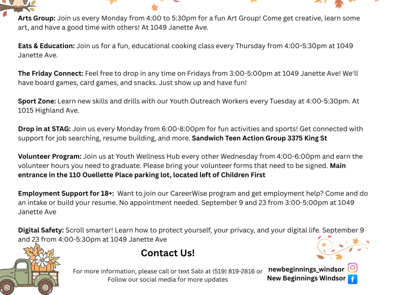 Program of activities 